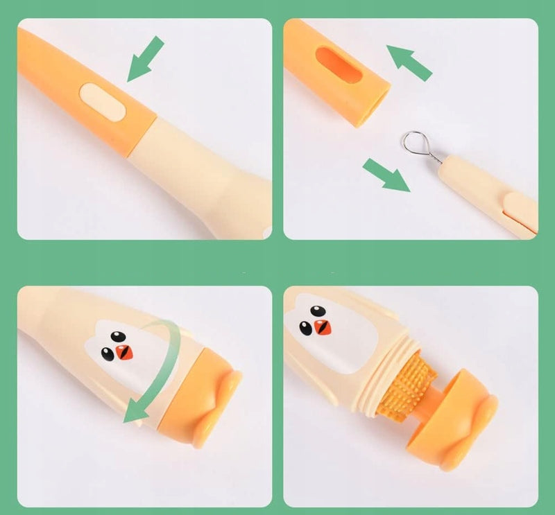VICLOON set 3 en 1 cepillos de silicona para limpiar biberones, chupetes y pajitas 28cm