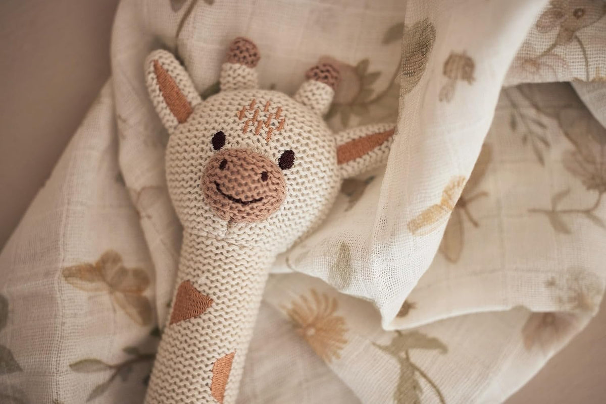 JOLLEIN csörgő csecsemőknek 20 cm zsiráf