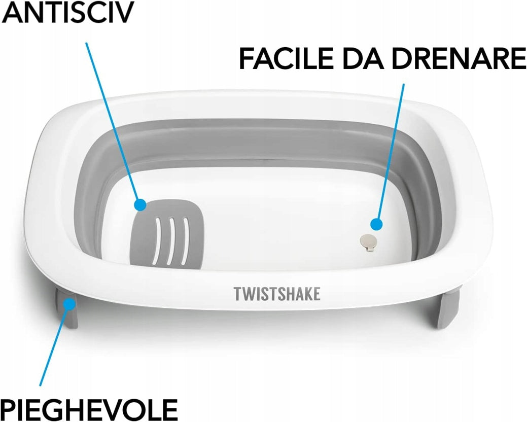 TWISTSHAKE kompakt, összecsukható fürdetőkád + betét + öblítőtartály