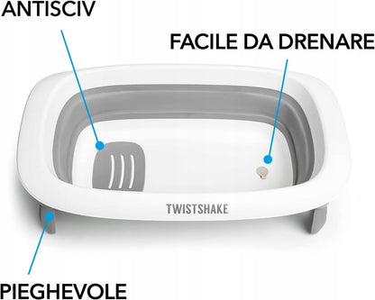 TWISTSHAKE kompakt, összecsukható fürdetőkád + betét + öblítőtartály