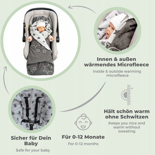 LILLY&BEN POLÁR takaró-bundazsák biztonsági övvel ellátott autósüléshez és babakocsihoz