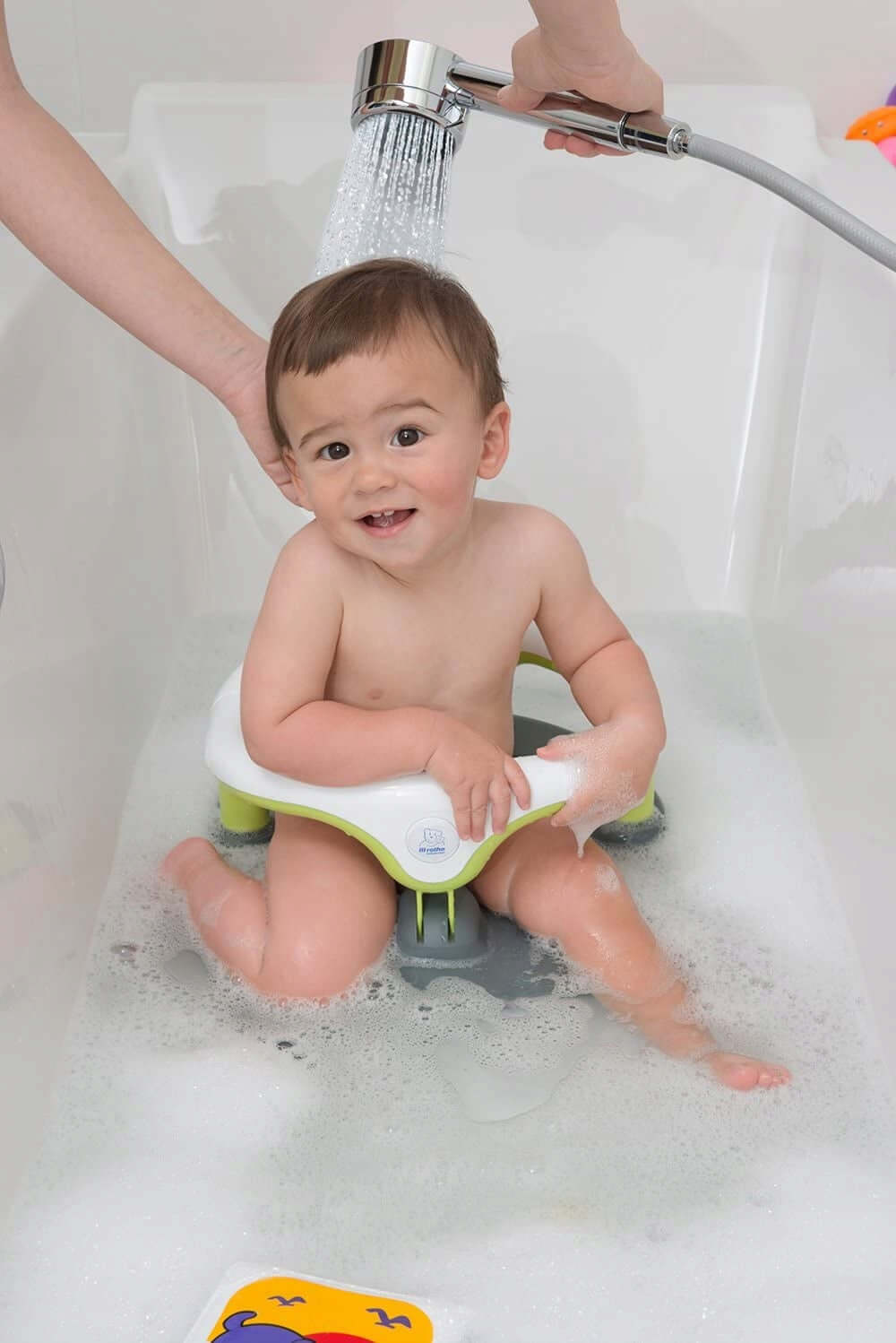 ROTHO Babydesign krzesełko do kąpieli 13kg "O dla dziecka w wannie, białoszare, używane