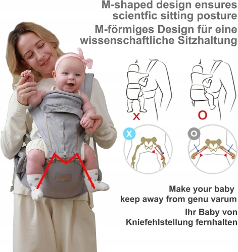 GROWNSY ergonomikus hordozó derékpánttal 6 az 1-ben