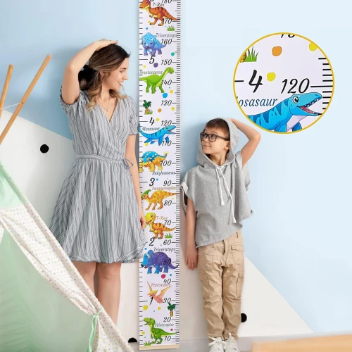 BEINOU 200 cm-es függő magasságmérő vászonból és fából
