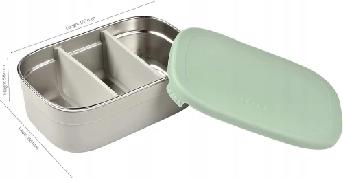 BEABA rozsdamentes acél uzsonnás doboz 760ml rekeszekkel