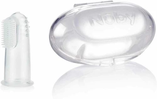 NUBY szilikon ujjra húzható fogkefe + tok