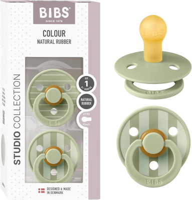 BIBS COLOUR STUDIO nyugtató cumik 2db-os csomag, kaucsuk, 0-6 hónapos