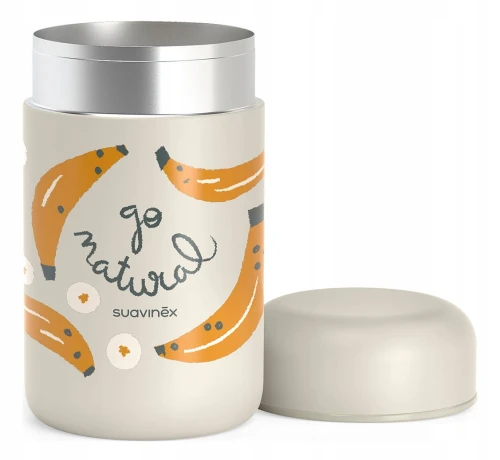 SUAVINEX Go Natural rozsdamentes acél ételtermosz 400 ml