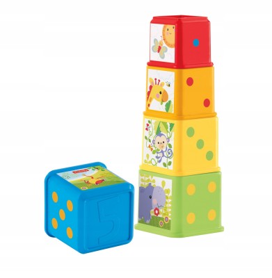 FISHER-PRICE állatos rakosgató piramis 5 db-os, 6 hónapos kortól