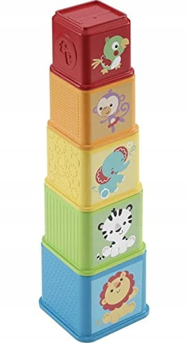 FISHER-PRICE állatos rakosgató piramis 5 db-os, 6 hónapos kortól