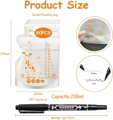 MOMCOZY Anyatejtároló Zacskók 60db 250ml