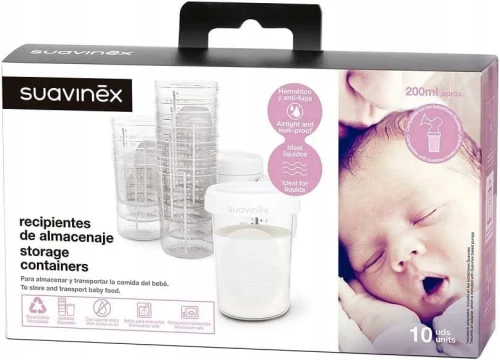 SUAVINEX tárolóedények 10 x 200ml