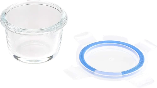 BASIC üveg ételtároló készlet x4 fedővel 144ml