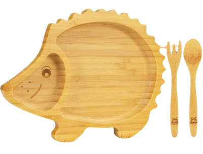 BABYLOVIT bambusz tál tapadókoronggal + kanál és villa JEŻ