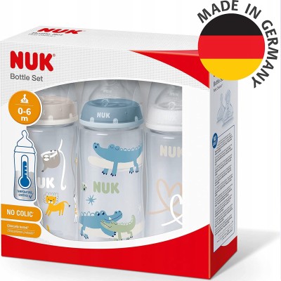 NUK No Colic cumisüveg szett 3x 300 ml 0-6