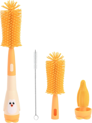 VICLOON 3 az 1-ben szilikon cumisüveg, cumi és szívószál tisztító kefe 28cm