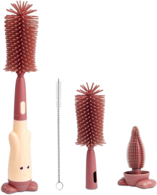 VICLOON 3 az 1-ben szilikon cumisüveg, cumi és szívószál tisztító kefe 28cm