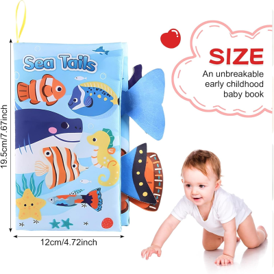 DEARBAG Sea Tails érzékszervi könyv FÜGGŐ 6 hó+
