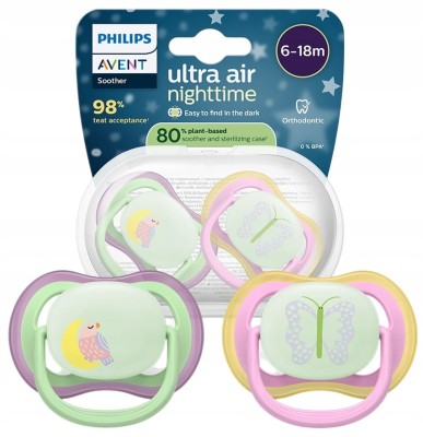 PHILIPS AVENT Ultra Air Night cumik x 2 6-18 hó VILÁGÍT A SÖTÉTBEN