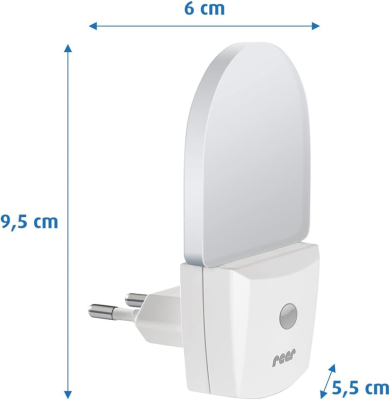 REER NightGuide LED éjjeli lámpa konnektorba, sötétségérzékelővel 6 x 9,5 cm