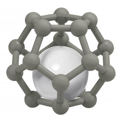 MCGMITT Teether Ball szilikon rágóka csörgővel 8,5 x 10 cm