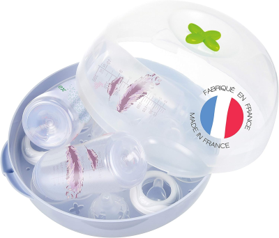 TIGEX Express mikrohullámú sterilizáló 5 cumisüveghez és tartozékokhoz, 4 perc