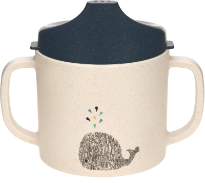 LASSIG Sippy Cup Little Water Whale csőrös itatópohár 150 ml 6 hó+