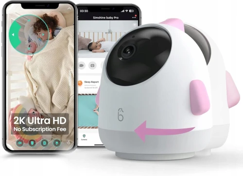 SIMSHINE Baby Pro baba kamera elektronikus bébiőr 2K FHD + oszlop