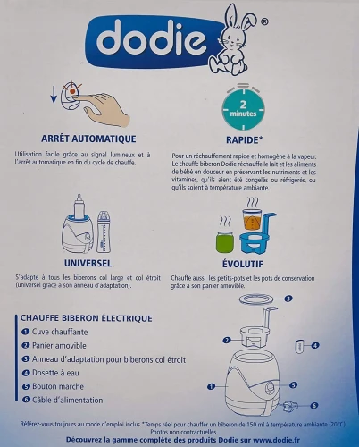 DODIE cumisüveg- és bébiétel melegítő 2-4 perc