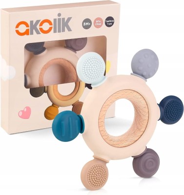 AKOLIK szilikon-fa rágóka masszírozó 10,8 cm 3 hó+