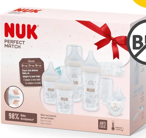 NUK Perfect Match kezdő szett 4 db cumisüveggel + kiegészítők