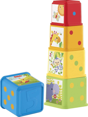 FISHER-PRICE Stack & Explore Blocks különböző méretű építőkockák, 5 darab