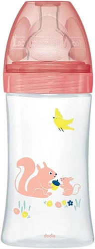 DODIE cumisüveg 270 ml, 2-es méretű közepes folyású cumi, 0-6 hónapos, MÓKUS
