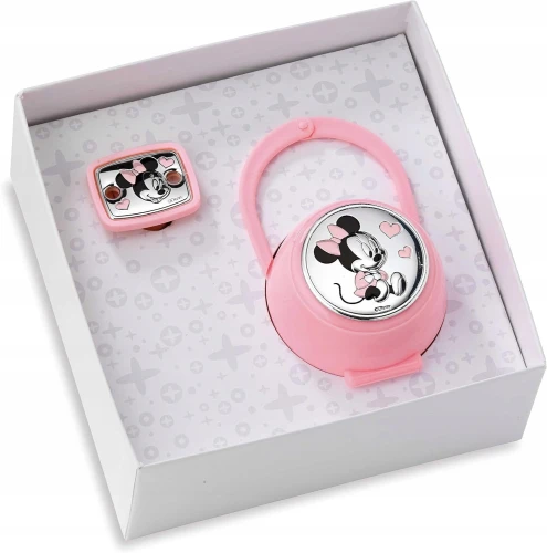 VALENTI DISNEY Minnie cumitartó tok + lánc PVD bevonattal (ezüst)