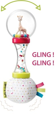 SOPHIE LA GIRAFE csörgő marakas zörgő papírral, 17 cm