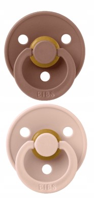 BIBS COLOUR nyugtató cumik 2db-os csomag, kaucsuk, 6 hónapos kortól, SZIMMETRIKUS