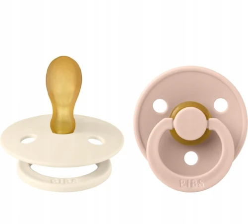 BIBS COLOUR nyugtató cumik 2db-os csomag, kaucsuk, 6 hónapos kortól, SZIMMETRIKUS