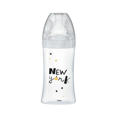 DODIE Sensation+ NEW YORK üveg cumisüveg 270 ml 0-6 hó, 2-es közepes folyású cumival